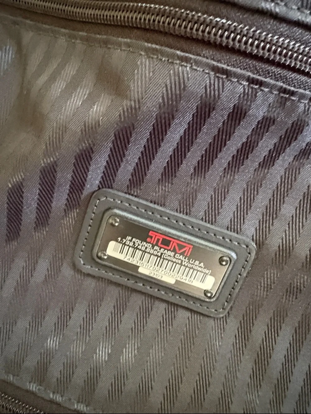 Tumi Black Ballistic Nylon Suiter Garment Bag